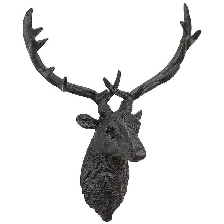 Abbott - Wholesale Wall Accent - Medium Stag Head Wall Decor-Black-23"H