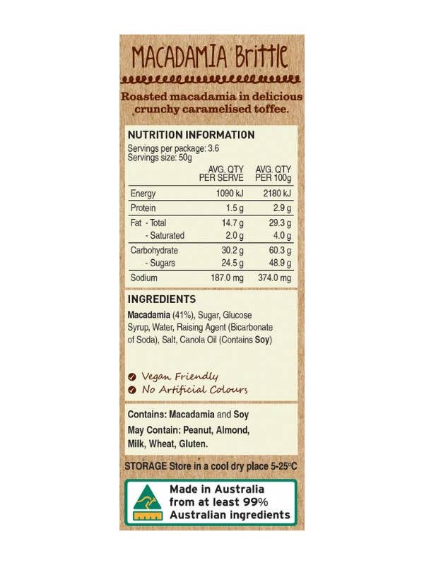 Macadamia Brittle - Bulk 2kg for wholesale by Kellys Candy Co.