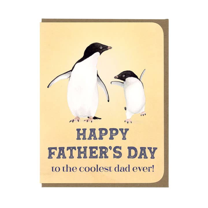 Father's Day - Cool Dad Penguins - Greeting Card for wholesale by Amy Rose Moore Illustration