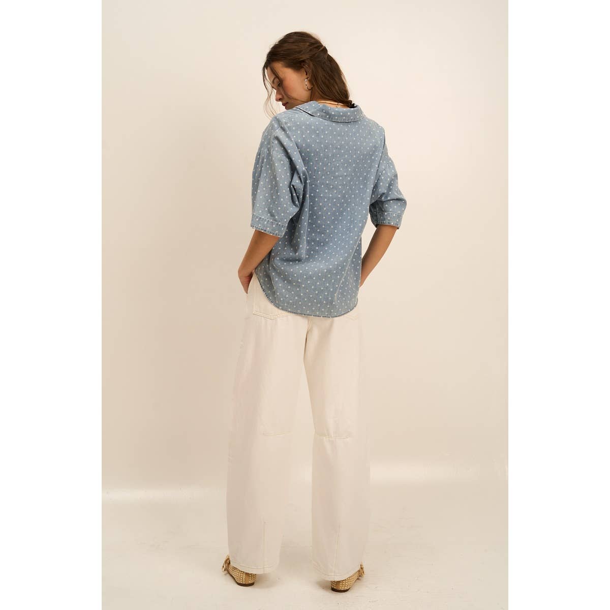 The GREii - Wholesale Knit Top - Women's - Wide Placket Polka Dot Top11