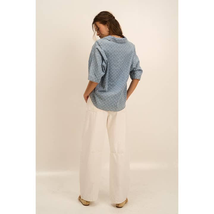 The GREii - Wholesale Knit Top - Women's - Wide Placket Polka Dot Top11