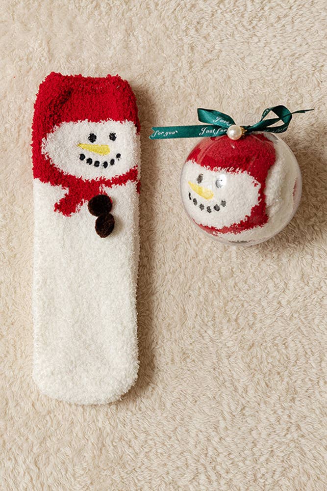 UNISHE - Wholesale Socks - Women's - Cartoon Christmas Fleece Socks MOQ 5Pairs ZZKF3034