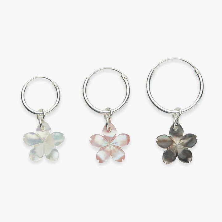 Koi Atelier - Wholesale Dangle Earrings - Pearly Plumeria silver earring0