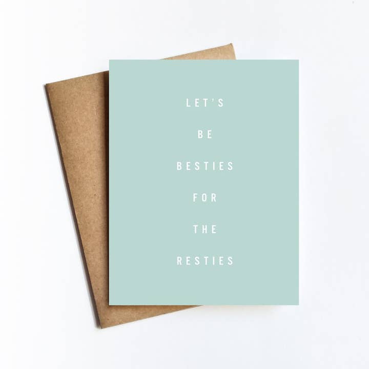 Besties Resties Card for wholesale by Kate Moore Creative Studio