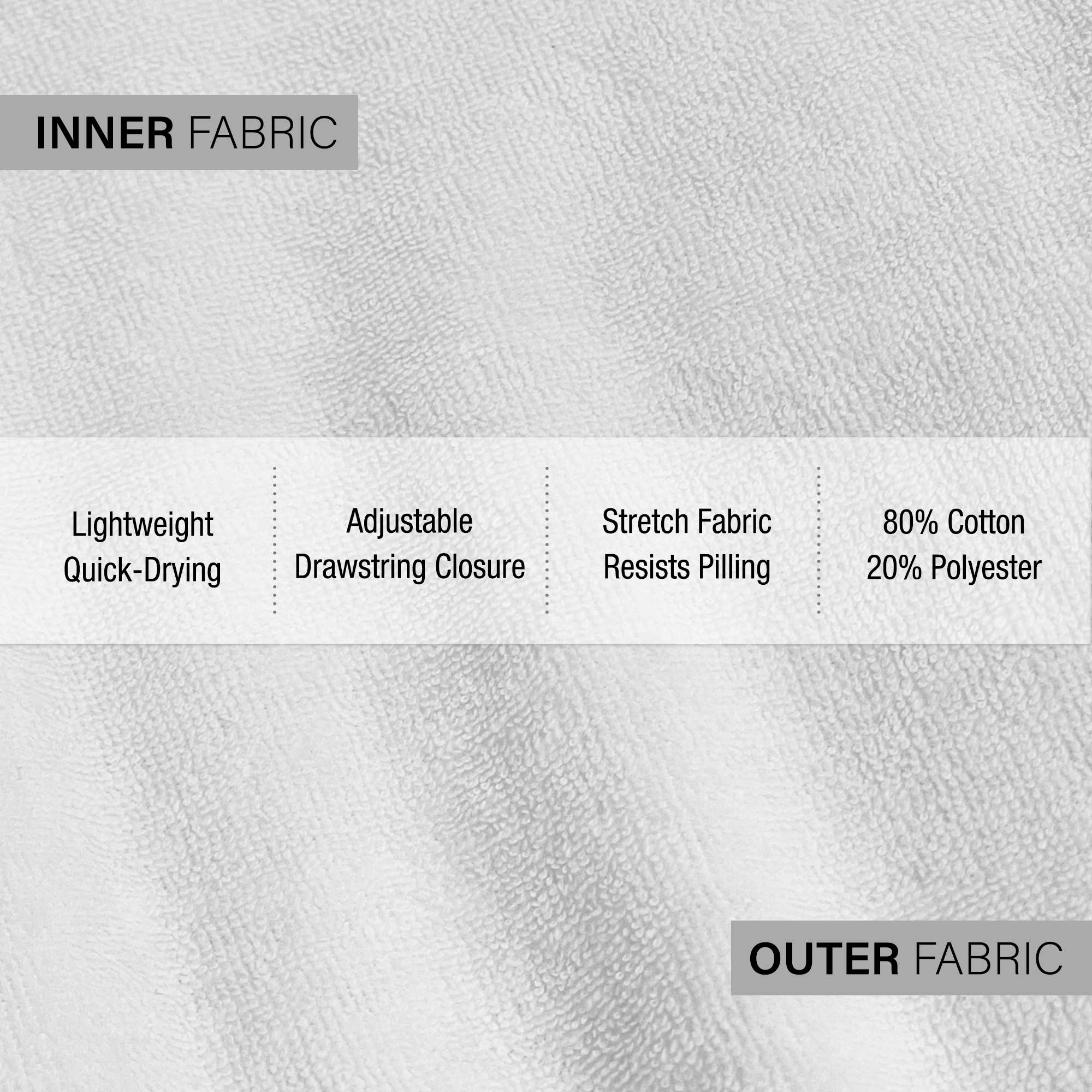 Appearus Products Corp. – wholesale Robe – Women's – Case of 24: Cotton Stretch Terry Spa Wrap - White Drawstring2