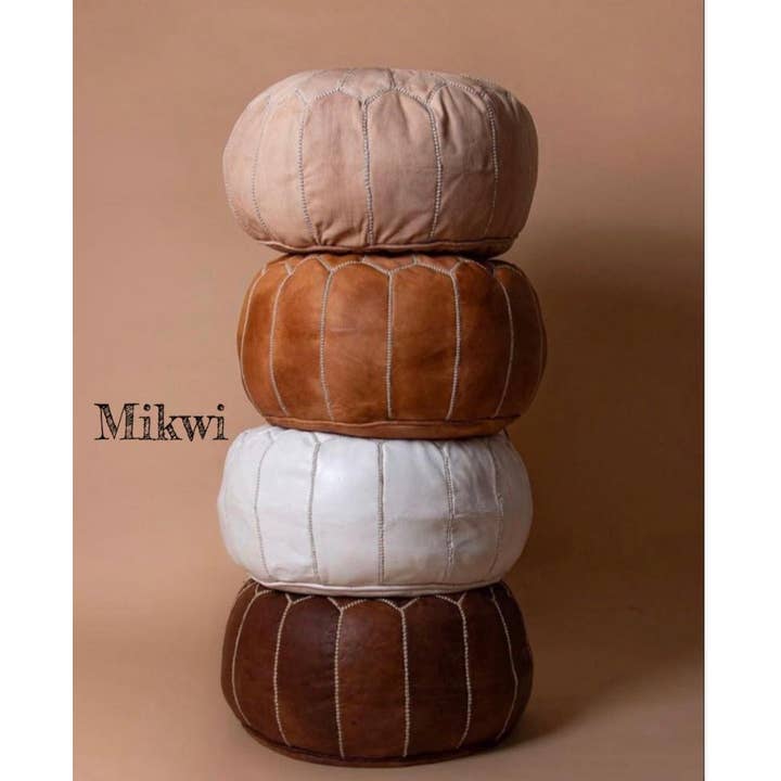 Mikwi - Wholesale Pouf - Moroccan Leather Ottoman Pouf Multiple Colors5