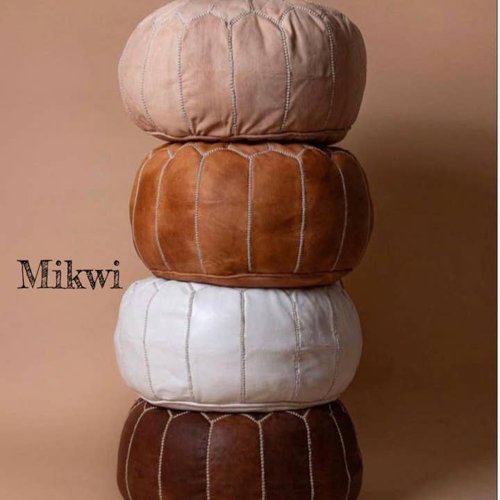 Mikwi - Wholesale Pouf - Moroccan Leather Ottoman Pouf Multiple Colors