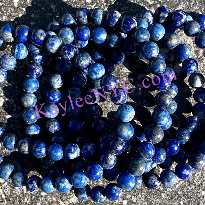 KayleeNYC - Wholesale Beaded Bracelet - Natural Lapis Lazuli 5.5-6mm 7.5” Crystal He3
