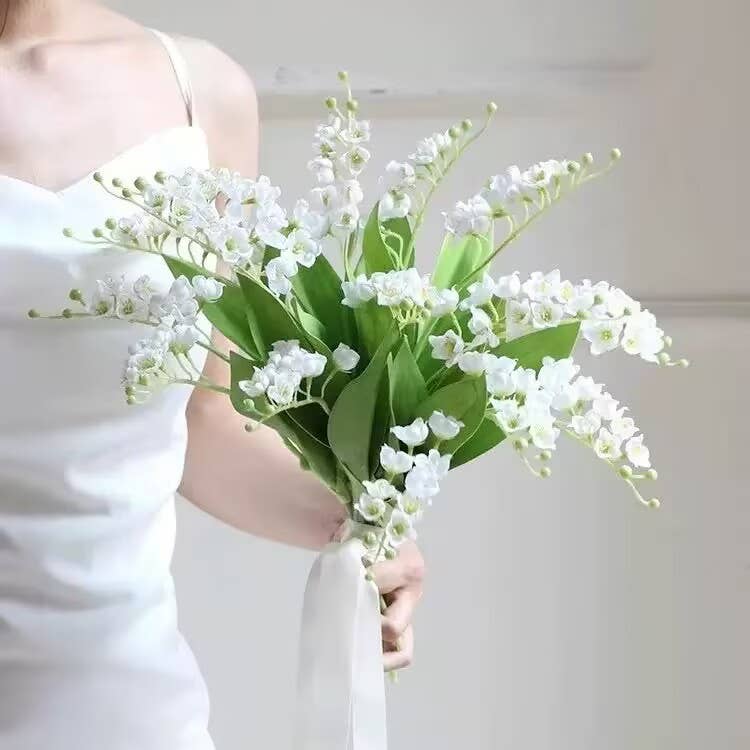 Sweet Home Deco – wholesale Artificial flowers – 15''T Faux Lily of The Valley Flower, Tiny Wild Flowers 9