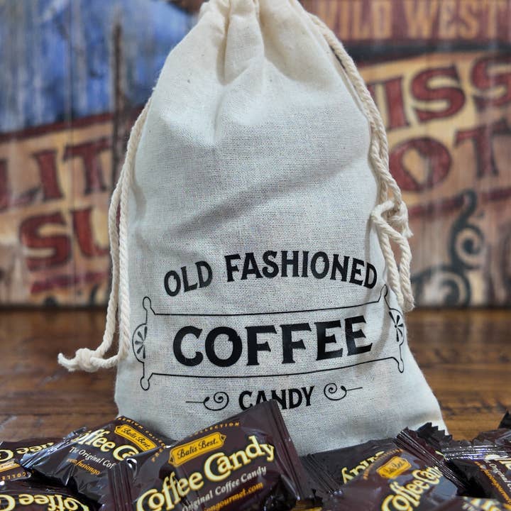 Richloam General Store - Wholesale Hard Candy - Coffee Candy with Decorative Cloth Bag (4 oz.)
