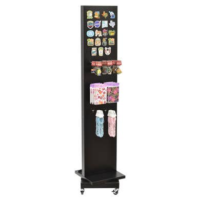 Specialty Store Services - Wholesale Retailer Display Stand/Case - 2 Sided Black Pegboard Spinner with Casters
