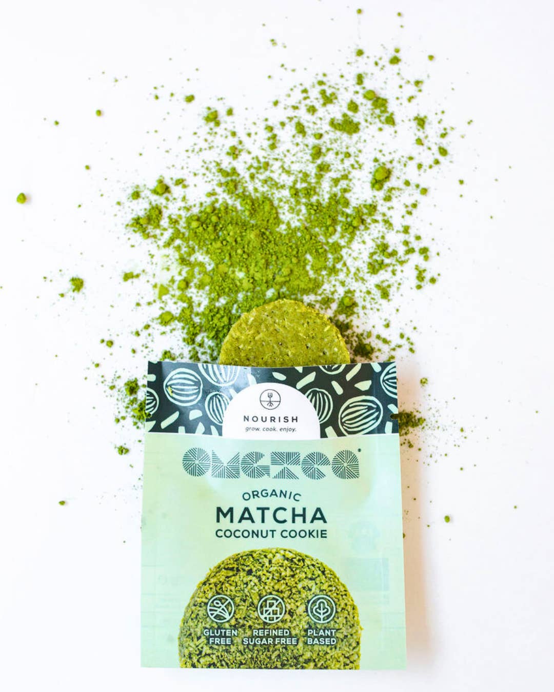 Nourish - Wholesale Cookie - Organic Matcha Coconut Cookie single serve 20g SRP of 14