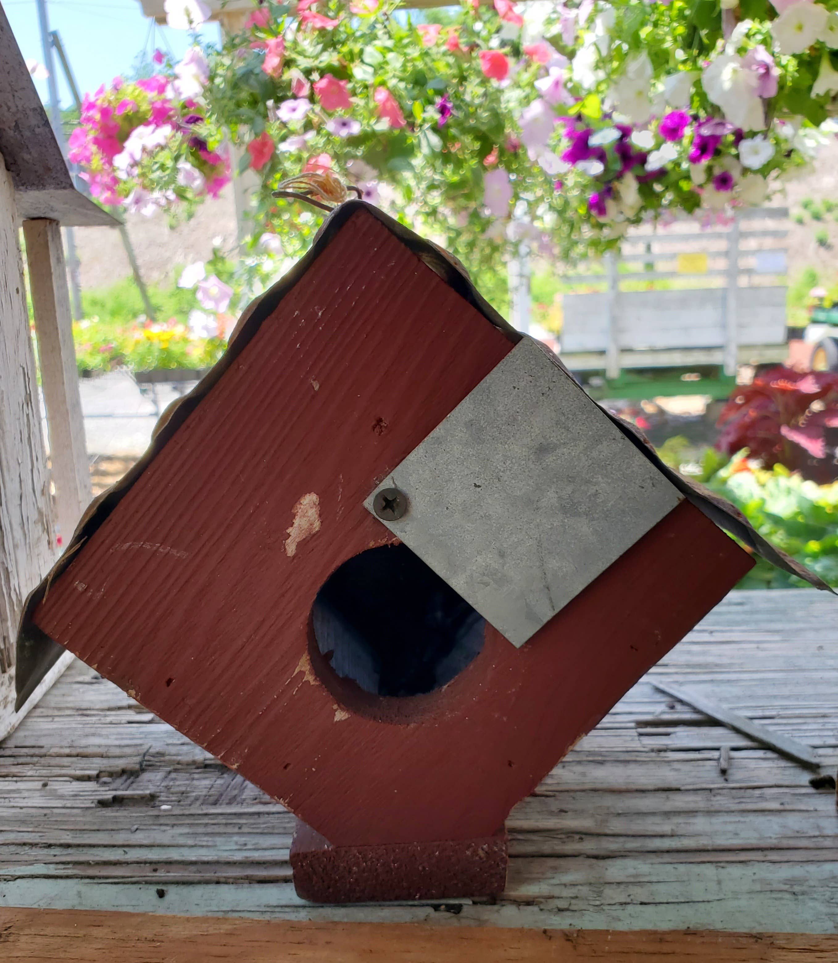 Flying Heart Threads - Wholesale Bird House - Rustic Reclaimed Wood and Corrugated Metal Wren House (SM11)7