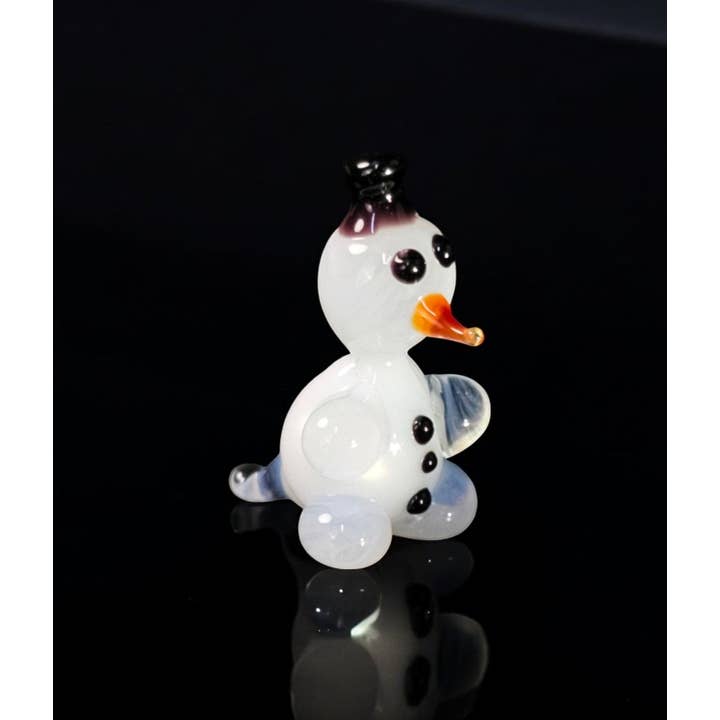 Glass by Iness - Wholesale Decorative Figurine - Snowman Figurine, Mini Glass Collectible, Handmade In Ukraine
2