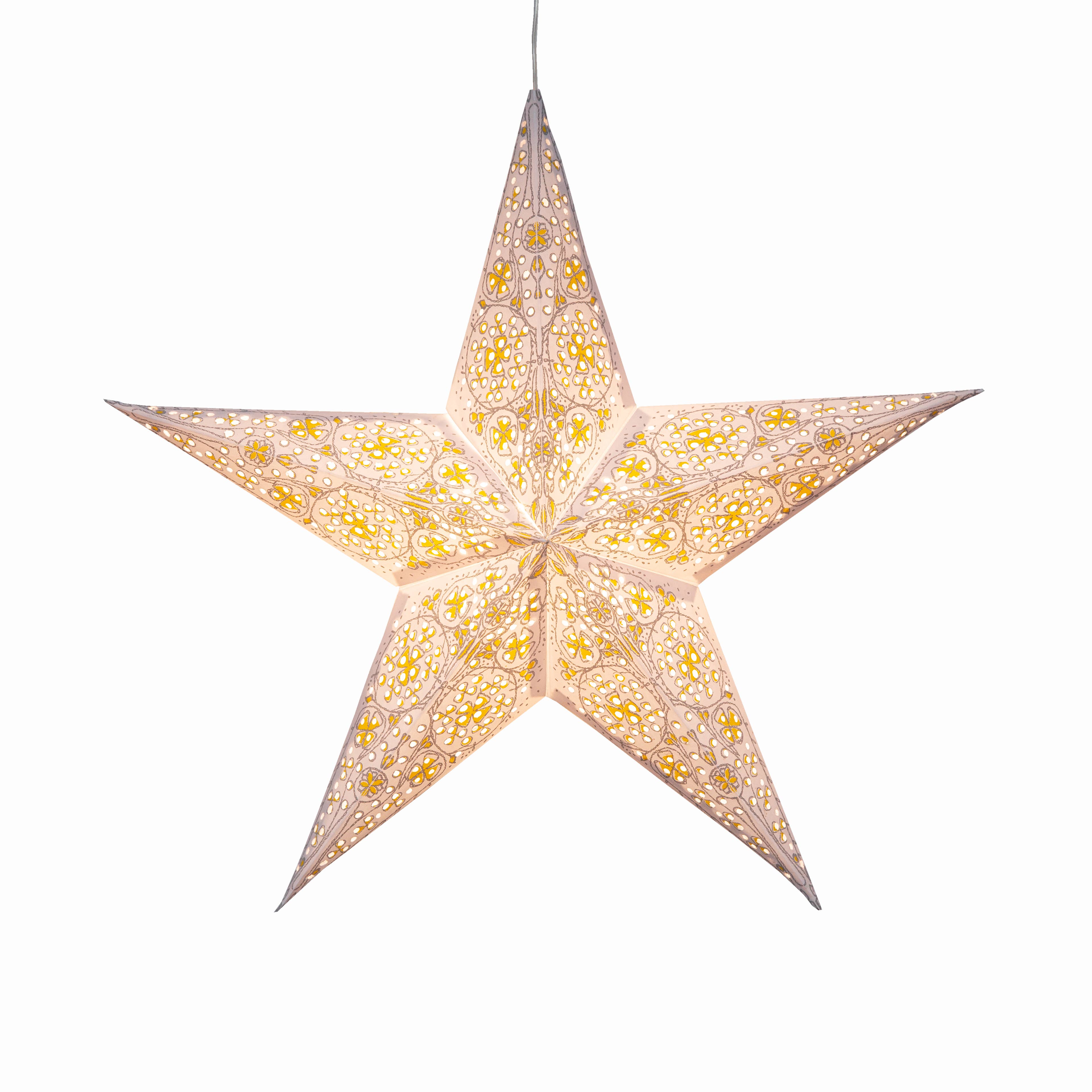 Artschatz LLC - Vendita all'ingrosso Lanterne/lampade di carta - Cathedral ~ 5 P 15", lanterna Starlight in carta bianca/gialla6