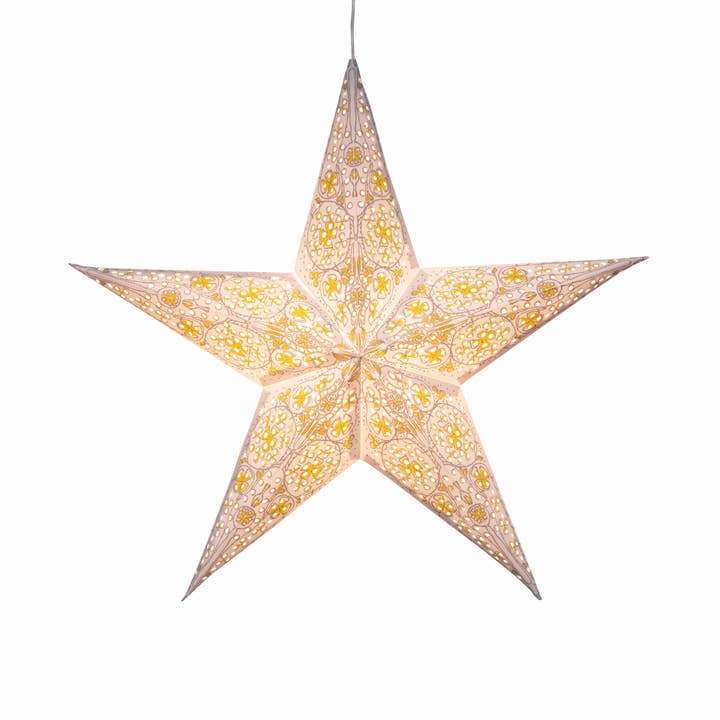 Artschatz LLC - Vendita all'ingrosso Lanterne/lampade di carta - Cathedral ~ 5 P 15", lanterna Starlight in carta bianca/gialla6