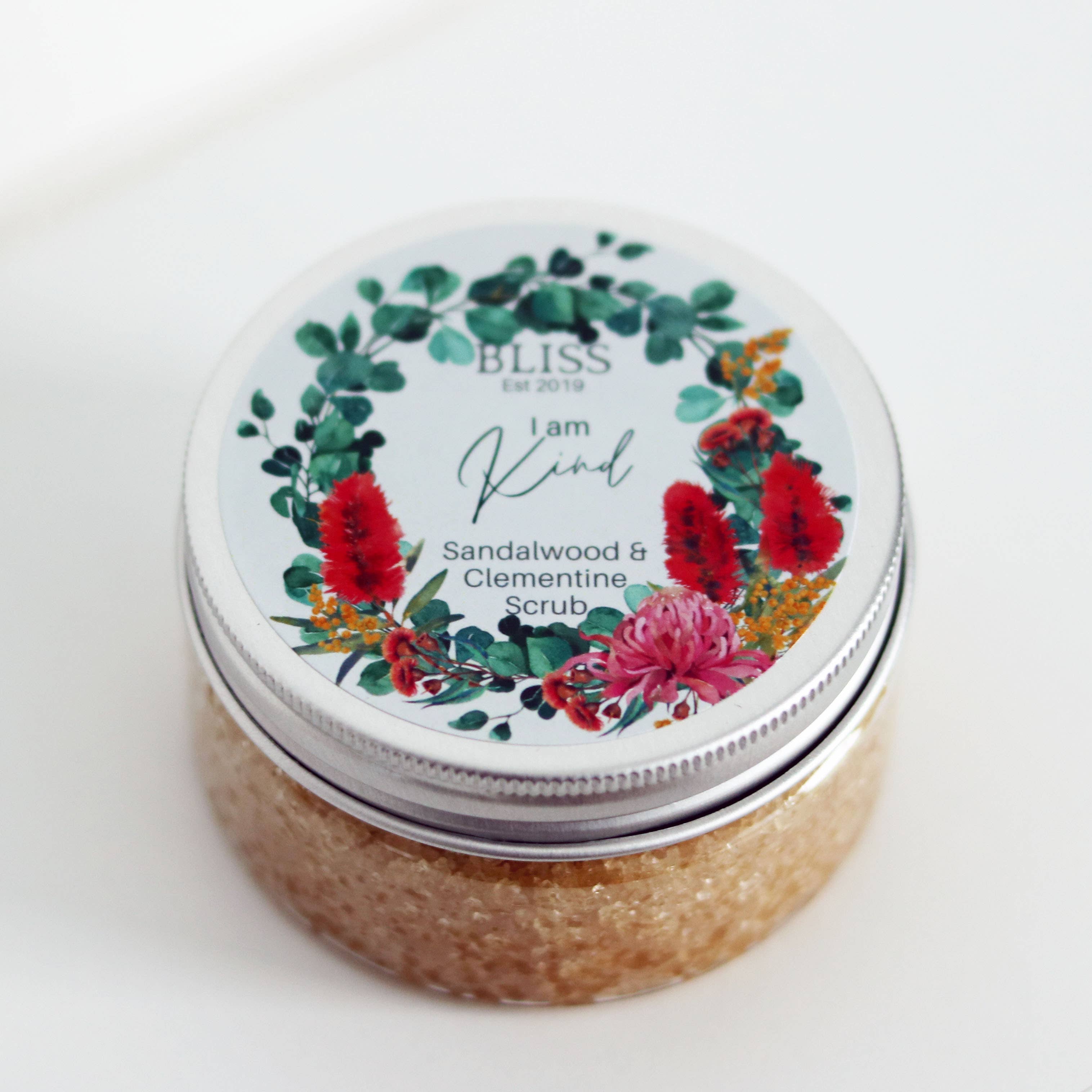 BLISS by Waddell & Co - Wholesale Body Scrub/Exfoliant - Sandalwood & Clementine Sugar Scrub - I am Kind1