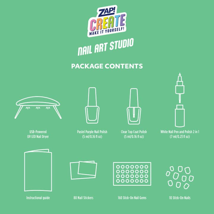 Hinkler - Wholesale DIY Craft Kit - Zap Create Nail Art Studio Kit