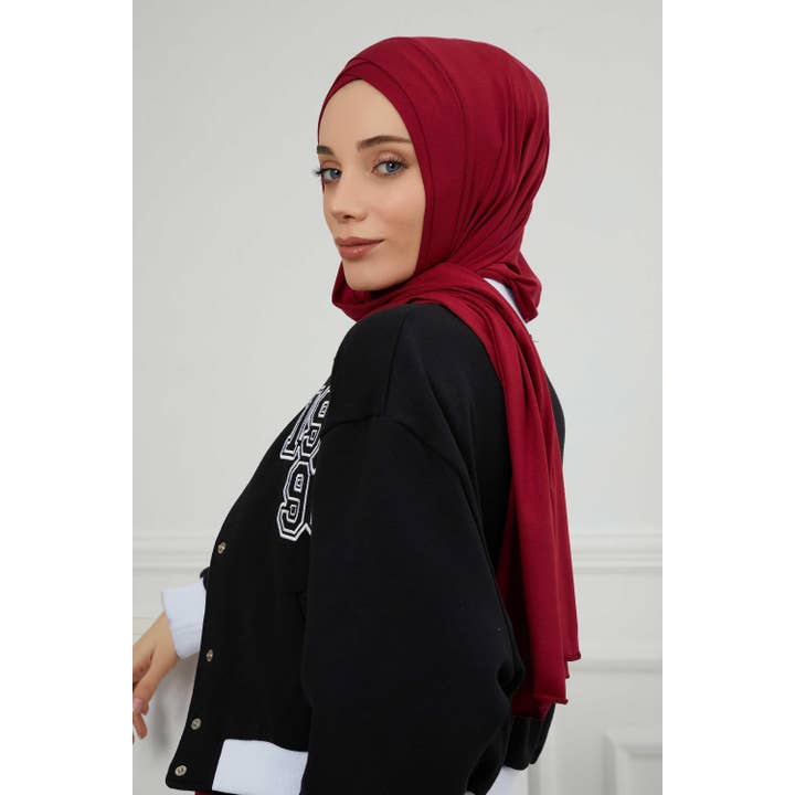 Aisha's Design - Wholesale Hijab - Women's - Comfort Fit Cotton Jersey Hijab, Breathable Lycra Blend Shawl for Women, Easy Daily Wear Modest Headscarf,PS-4072