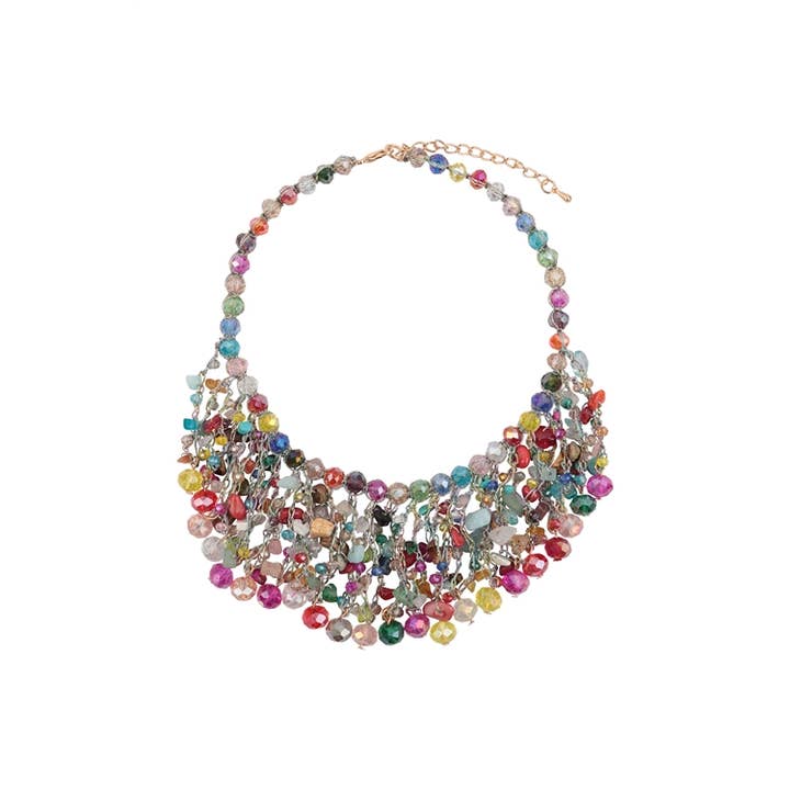 MYS Wholesale Inc - Wholesale Bib Necklace - Glass Beads Statement Bib Necklace2