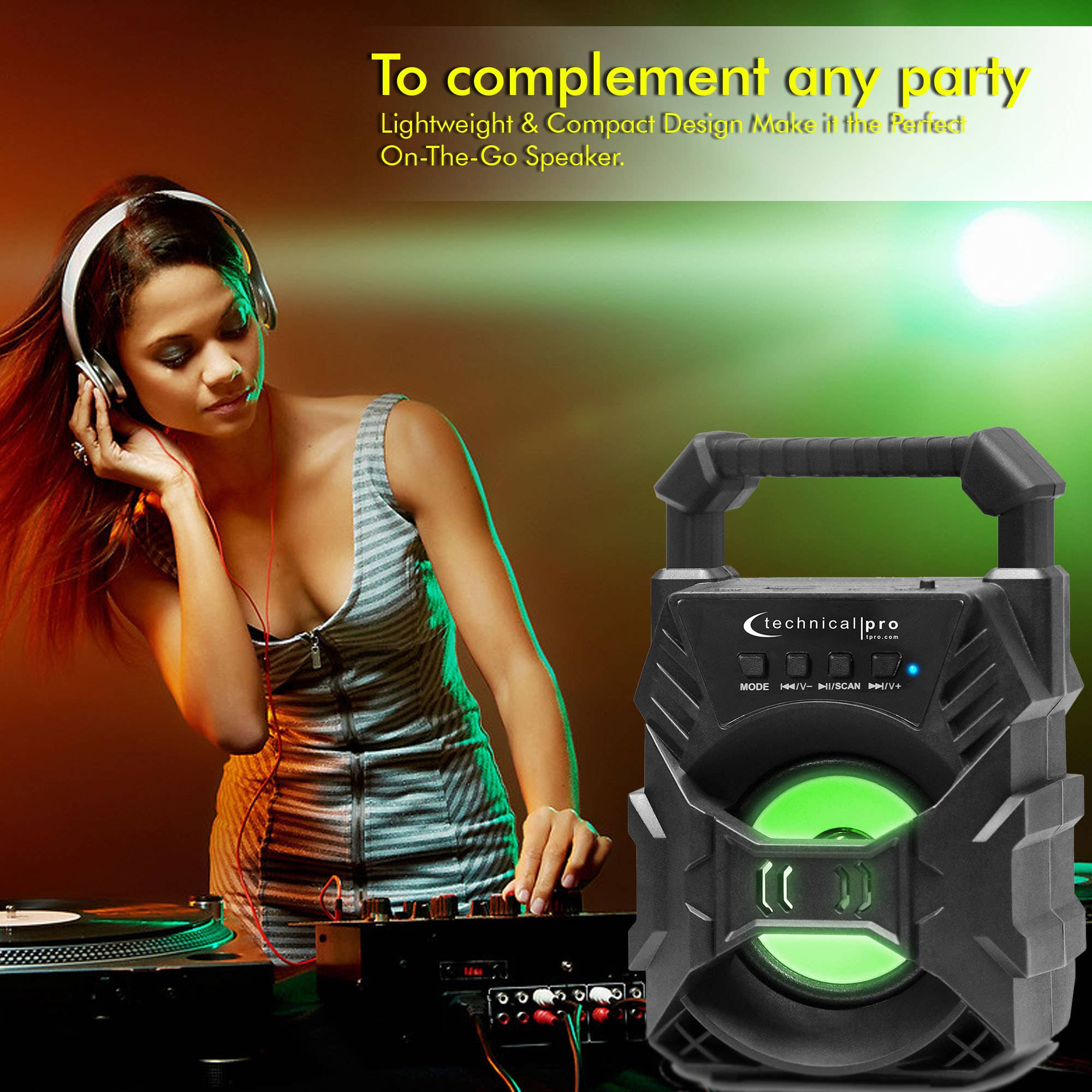 Technical Pro - Wholesale Speakers - Portable Rechargeable Bluetooth Speaker with LED's3