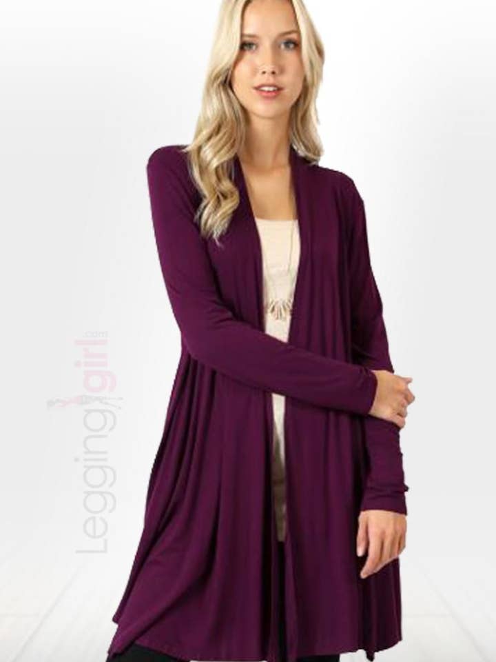 Weekend Cardigan - Plum Women's for wholesale by LeggingGirl.com