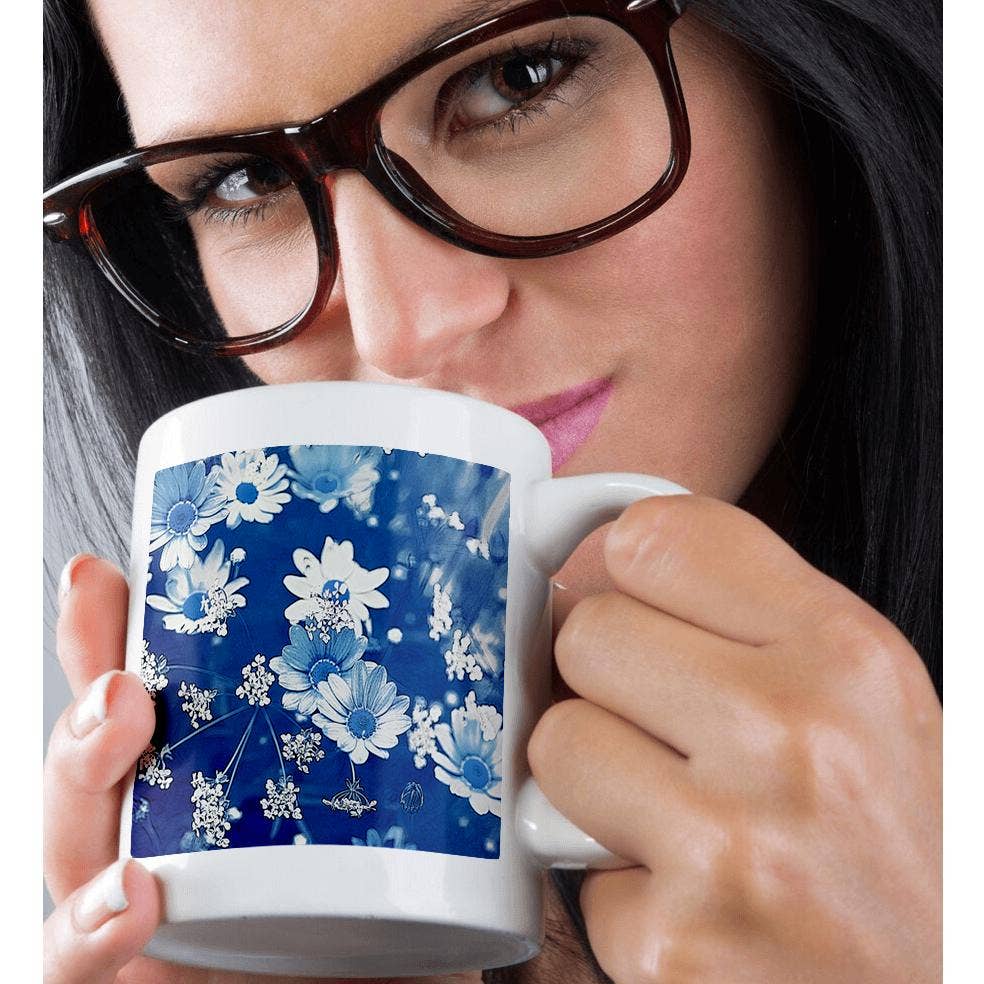 3dRose - Vente Tasse à café - 3dRose, Motif de Fleurs Bleues et Blanches, Tasse9