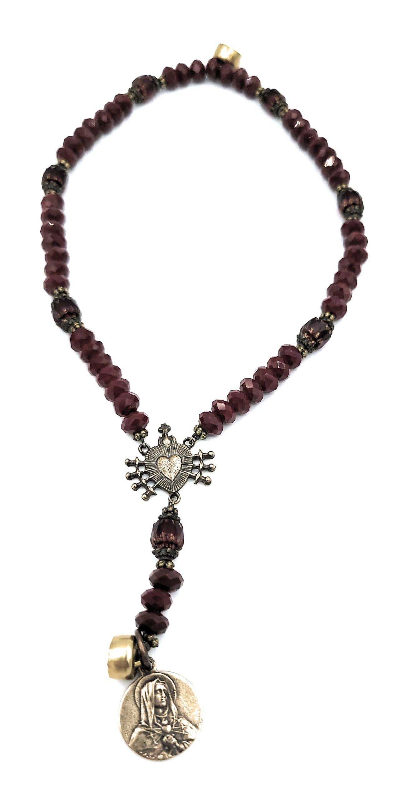 MG Rosary - Vente Collier de prière en perles - Chapelet Seven Sorrows, chapelet au poignet4