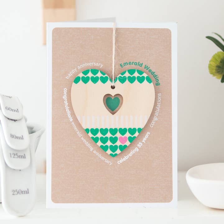 Carte d'anniversaire de mariage émeraude pour la vente par Daisycat