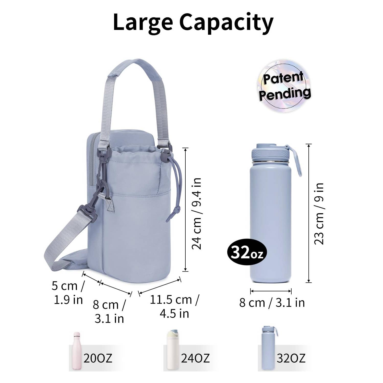 wandf – wholesale Crossbody-väska – Unisex – Vattenflaskhållare med telefonficka för vandring10