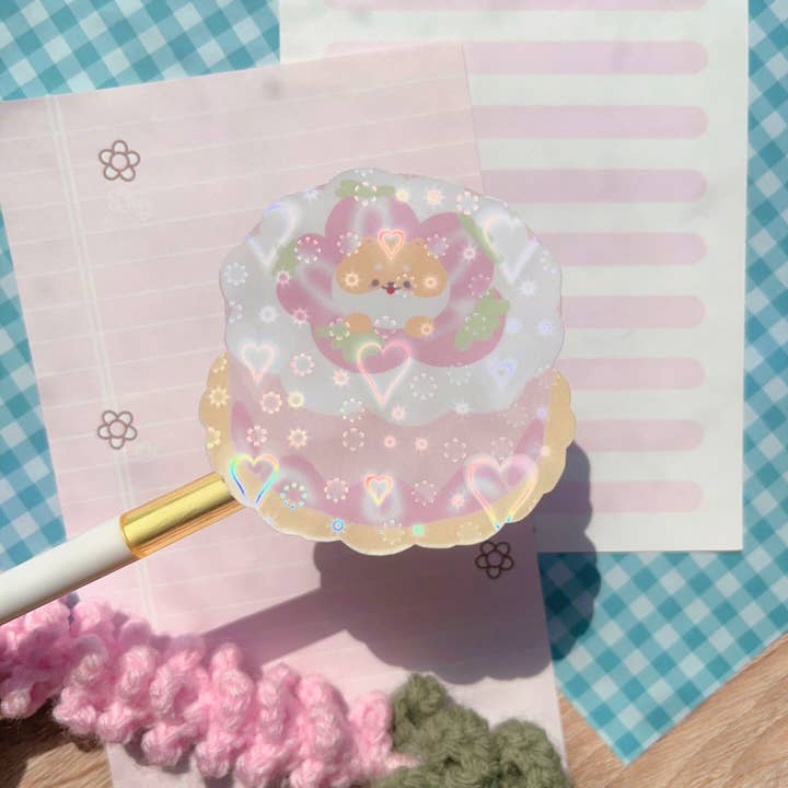 Cute Shiba Cake Sticker for wholesale by Bwread Shop