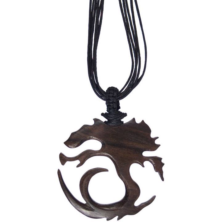 Kheops International - Wholesale Pendant/Charm Necklace - Unisex Wood Pendant w/black Cord - Tree of Life (Each)