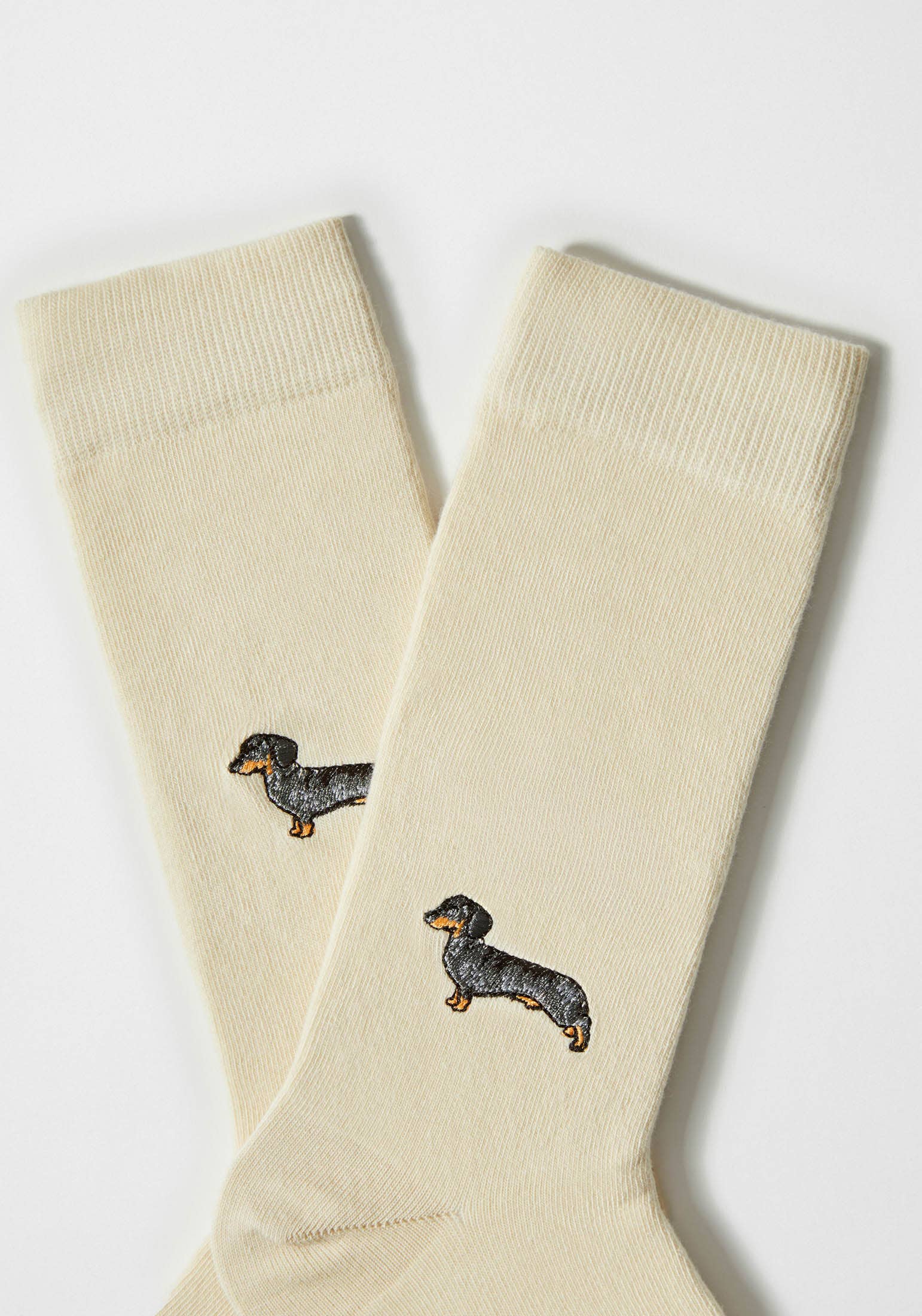 Blanc cassé BePets Broderie - Chaussettes en Coton 100% Bio en vente sur Faire1