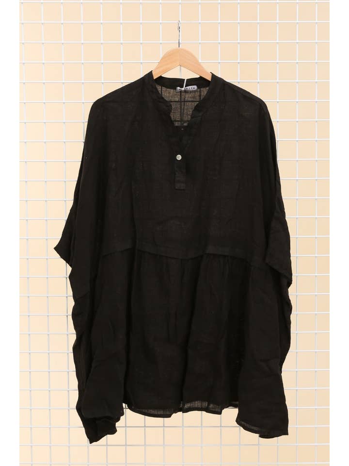 la maison des fibres naturelles - Venta al por mayor Túnica - Mujer - Túnica amplia de lino 68369 flora 100% TÚNICA DE LINO24