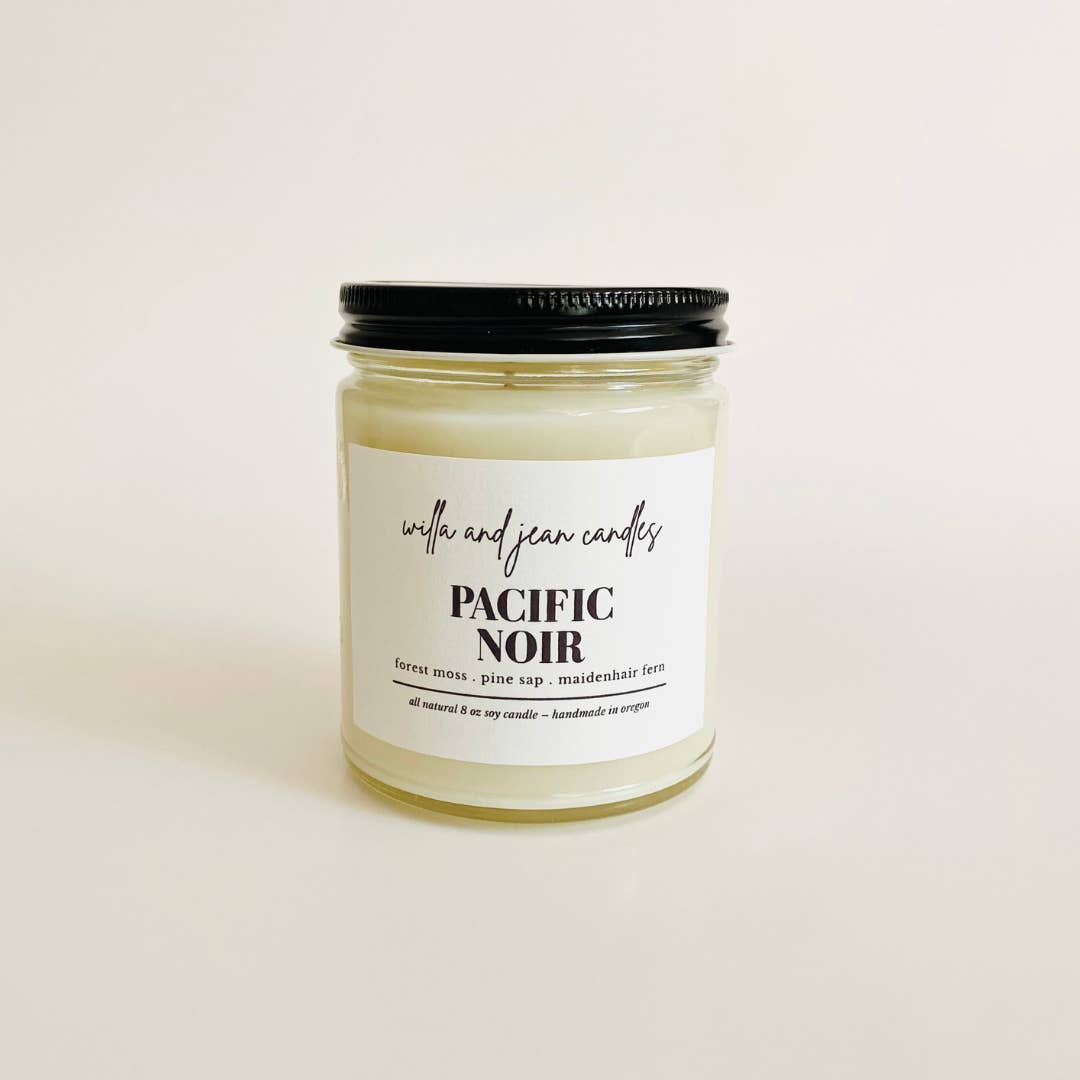 Willa and Jean Candles – wholesale Jar/filled candle – Pacific Noir 8 oz