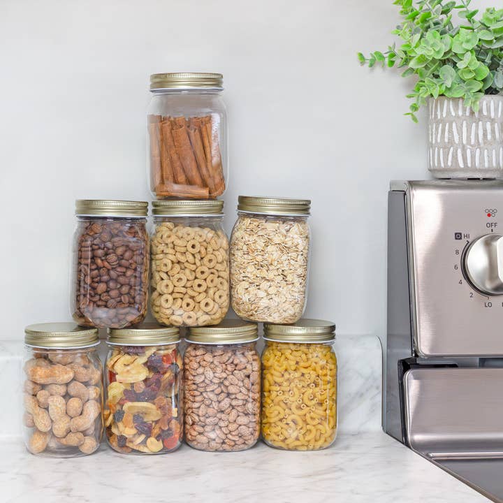 Kurated Korner - Wholesale Jar - Cornucopia 16oz Plastic Mason Jars with Metal Lids (8pk)7