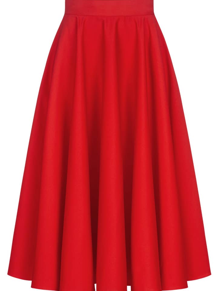 Marianna Déri GmbH – Engroshandel Nederdel - Dame – Rød A-line midi nederdel