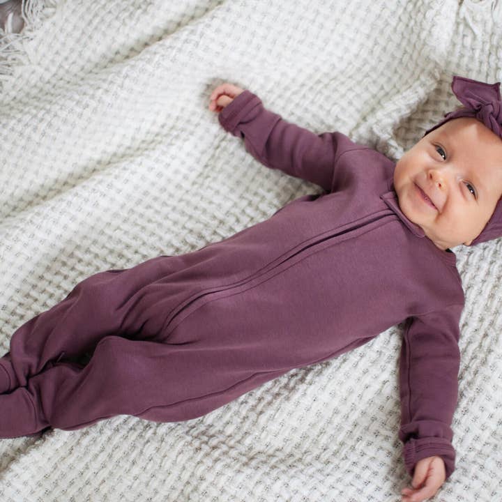 L'ovedbaby - Venta al por mayor Cinta para el pelo - Bebés - Pack de 3 Diademas Orgánicas Fruncidas en Bonito en Púrpura
