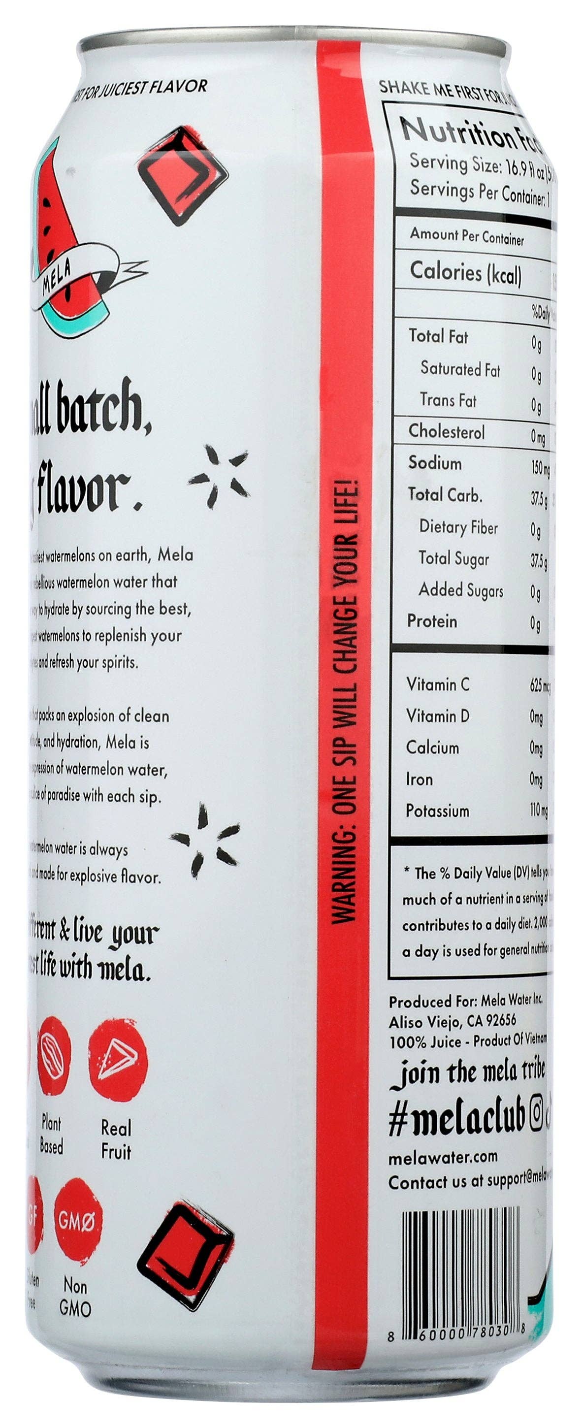 Everyday Supply Co - Wholesale Fruit Juice - Mela Juice Watermelon - Case Of 121