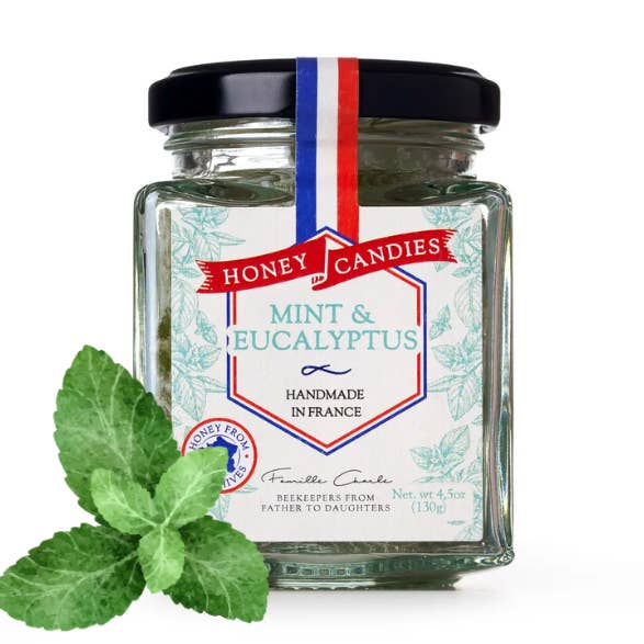 Caramelle al miele menta ed eucalipto (130g) per la vendita all'ingrosso da parte di Les Abeilles de Malescot