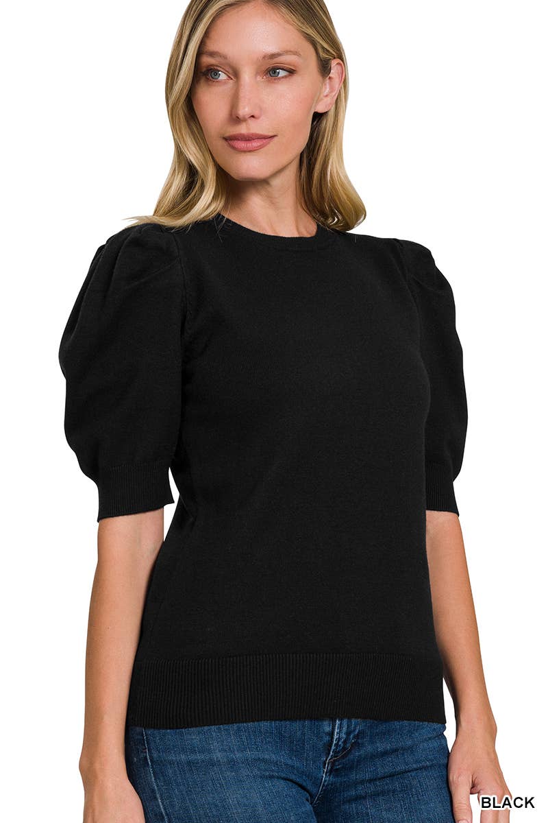 42POPS – Engroshandel Pullover - Dame – ,,.SI-25003 Viskosepufkortærmet Sweater10