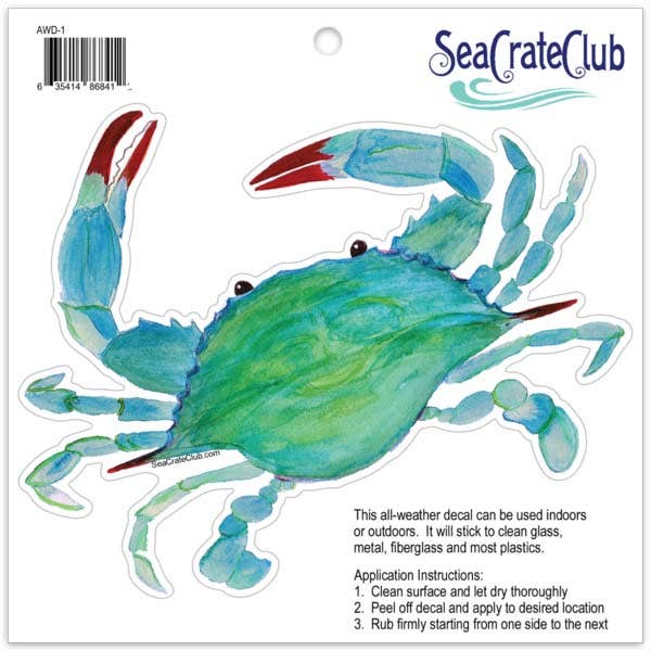 Clawdia Crab All Weather Decal for wholesale by B McVan Designs