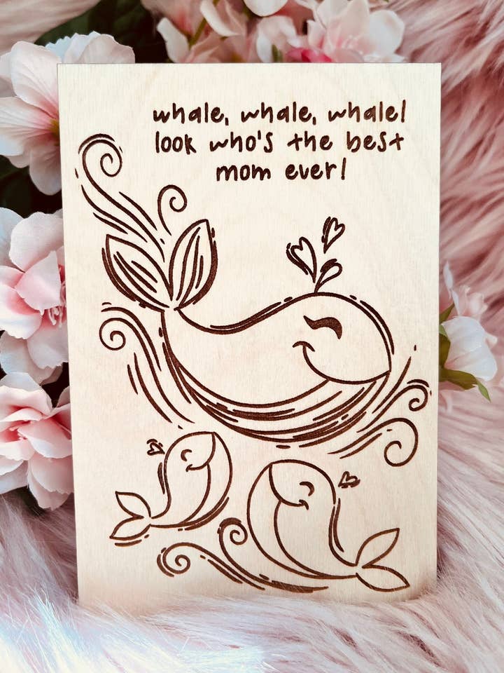 Best Mom Ever Wood Greeting Card for wholesale by Alicia's Wonderland