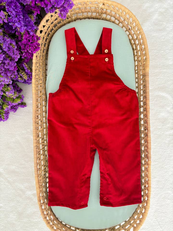 Red Corduroy Dungarees for wholesale by Maria Jasmim Baby & Child