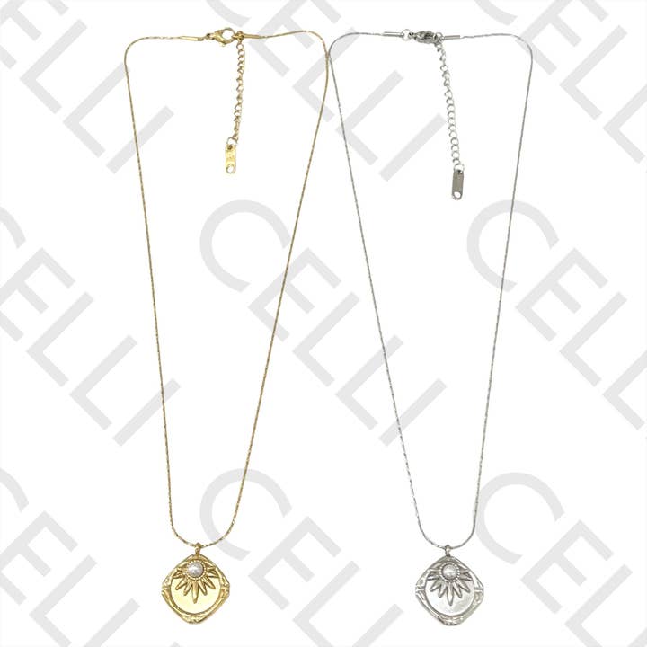 Steel Necklace - sun for wholesale by Celli Biju