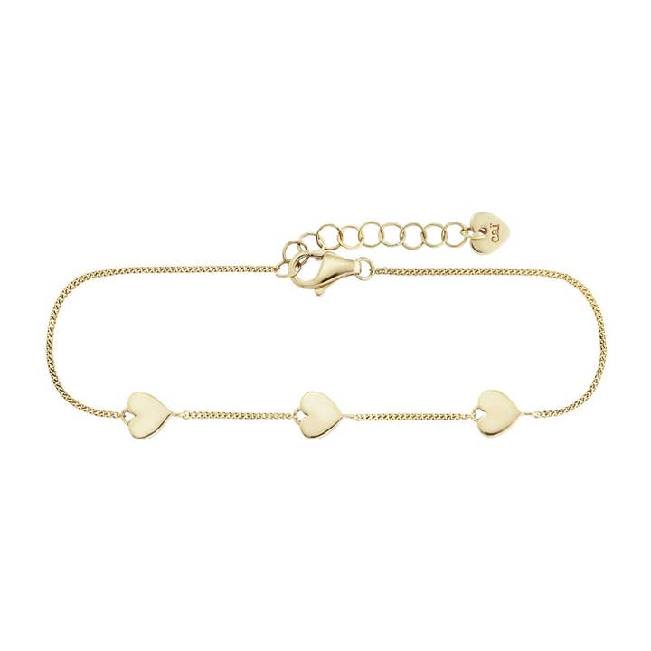 925/- sterling silver plated heart bracelet for wholesale by caï