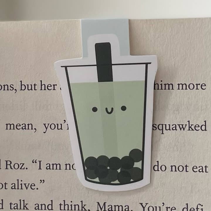Matcha Green Bubble Tea Magnetic Bookmark for wholesale by TheCraftyDuoTO