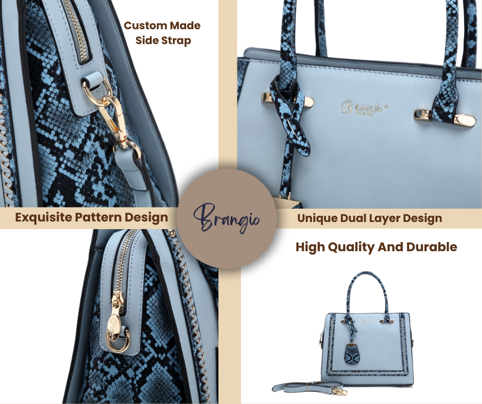 Brangio (Italy) Company Inc. - Wholesale Top Handle Bag - Women's - Brangio Italy Luxe Python Accent Tote Bag6