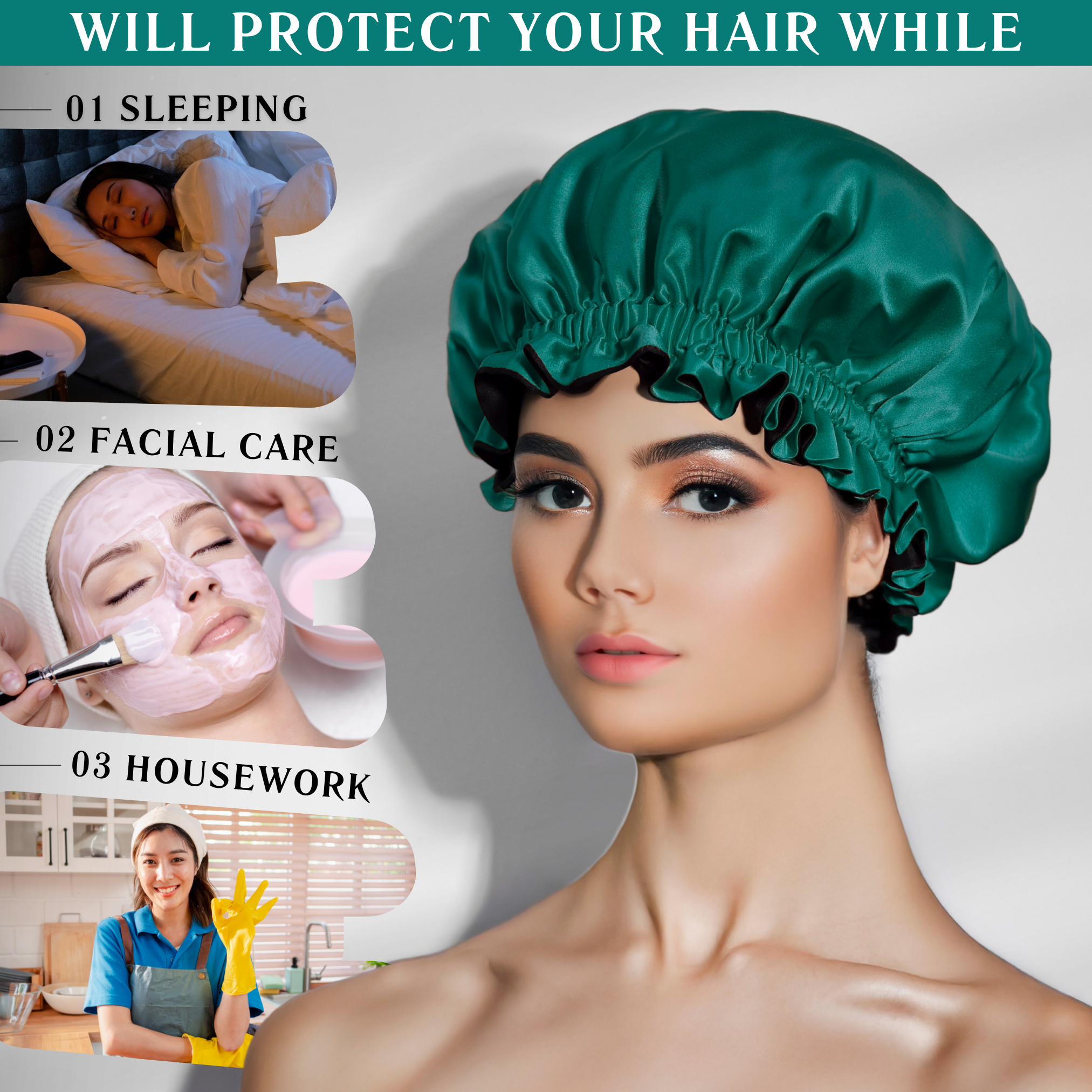 Nochka - Wholesale Sleep Cap / Bonnet - Women's - 100% Pure Mulberry Silk Bonnet – Reversible & Durable1