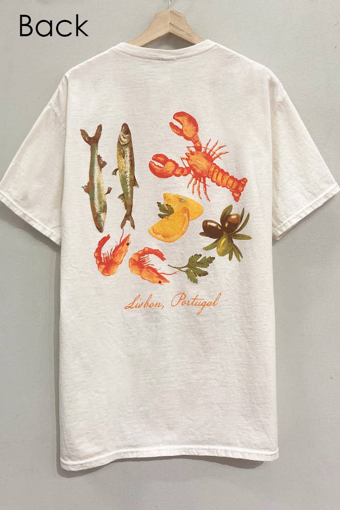 CREAM Lisbon Sardines Tee  for wholesale on Faire2
